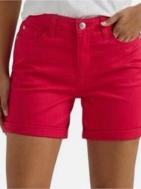 Lee Women's MAGENTA PINK Denim Cuffed OR NOT stretch Shorts